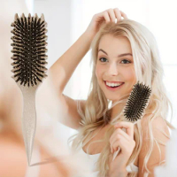 Bounce Curl Define Styling Brush Boar Bristle Detangling Hair Brush Tangled Hair Comb Shaping Define Curls Salon Styling Tool