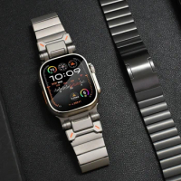 Titanium link bracelet for Apple Watch Ultra 49mm 45mm 42mm 44mm metal band For iWatch series 9 8 7 6 5 4 se ultra 2 wrist strap