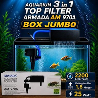 ARMADA AM 970A 970 JUMBO TOP FILTER AQUARIUM 3 IN 1 SET Box Kotak Atas Power Head Mesin Pompa Celup 