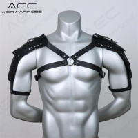 Solid Black Hot Lingerie Man Sexual Body adjustable Chest Harness Belt Strap Punk Rave Costumes Harness Men Gay Clothing Party