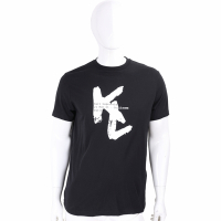KARL LAGERFELD KL字母膠印黑色純棉短袖TEE T恤(男款)