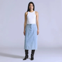 【LEVIS】BLUETAB™ 女款 丹寧牛仔拼接長裙 人氣新品 001LW-0000