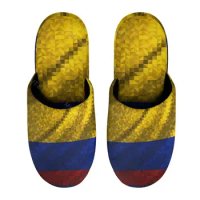 Colombia Flag (11) Warm Cotton Slippers For Men Women Thick Soft Soled Non-Slip Fluffy Shoes Indoor House Slippers Hotel