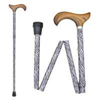 【HOHOCANE 好好杖】斑馬花紋折疊伸縮拐杖、老人柺杖(助行拐杖、醫療拐杖、單支柺杖鋁製)