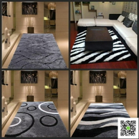 地毯  加絨加厚亮絲客廳茶幾地毯臥室床邊地毯簡約現代北歐風格圖案地毯 歐歐流行館
