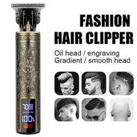 Vintage T9 Hair Trimmer Rechargeable Hair Cutting Machine Men Trimmer Shaver Body Hair Clipper Beard Shaving-Plastic Handle