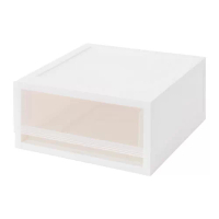 SOPPROT 組合式抽屜盒, 透明白色, 25x26x12 公分