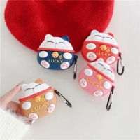 Cute Lucky Cat Earphones Case For AirPods 2 1 Pro Silicone Bluetooth Wireless Charging Box Covers Accessories for Air Pods 3