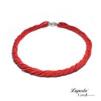 大東山珠寶 天然創意全紅沙丁珊瑚項鍊12條轉