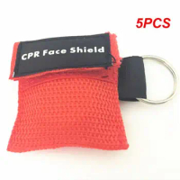 5PCS Keychain First Aid Emergency Face Shield CPR Mask Professional Outdoor Health Care Tools Resuscitator Mask