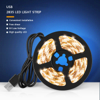 แถบไฟ LED, 5V USB, 2835 LED TV, ไฟพื้นหลัง, 3528 SMD, LED ยืดหยุ่น, เหมาะสำหรับตู้ DIY, โคมไฟตกแต่งบ