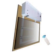 Smart home ceiling Motorized tv lift flip down 105 degrees Hidden ceiling TV wall mount bracket