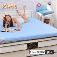 LooCa 超釋壓12cm吸濕排汗記憶床墊-共3色(雙人5尺-送記憶枕X2)