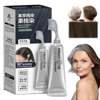 80ml Black Brown Hair Shampoo Fast Hair Coloring Shampoo Natural Herbal Hair Dye Shampoo with Comb for All Hair Types