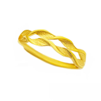 【金瑞利】買1送1 9999純金 雙層扭結黃金戒指(0.75錢±3厘)