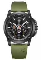 Alexandre Christie Alexandre Christie - Jam Tangan Chronograph Pria - Black - Green Rubber Strap - 9