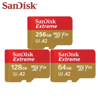 100% Original SanDisk Extreme Memory Card 32GB 64GB 128GB 256GB SDHC Class 10 U3 4K Micro SD TF Card