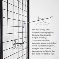 Ram Jaring Kawat Hitam Putih Ram Bingkai Hitam Putih Ram Grid Wall Foto Wall Mesh Hitam Putih/Gantun