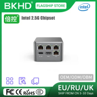 BKHD 2023 Tiny PC Box Soft Router Pocket Computer Hanging Portable 4 LAN 2.5G Type-C Intel Celeron N5105 LPDDR4x On Board 8GB