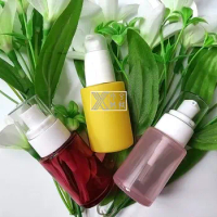 YUXI cosmetic bottling emulsion press glass vacuum bottle 30ml flat shoulder emulsion bottle