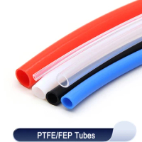 1m FEP PTFE Tube ID 0.5 1 2 2.5 3 4 5 6 7 8 10 12 14 16 18 20 mm PTFE/F46 Insulated Rigid Pipes 600V For 3D Printer Parts Pipe