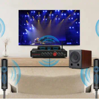 Bluetooth 5.0 amplifier 5.1 channel home theater LDAC Heavy bass subwoofer amplifier fiber coaxial input 24V power adapter