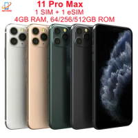 Apple iPhone 11 Pro Max ProMax 64GB 256GB ROM 6.5' Original Super Retina OLED Face ID RAM 4GB IOS 4G LTE Unlocked Mobile Phone
