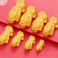 100% 24k pure gold jewelry real gold 999 pixiu 999 gold charms 0.5g-5g/pc