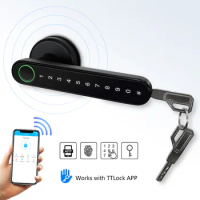 WiFi BLE APP wireless electric Fingerprint Handle deadbolt lock smart door lock