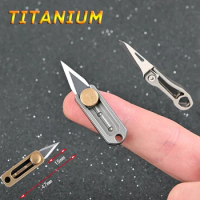 Pure Titanium Alloy Mini Pocket Knife Brass Folding Knife CS GO Portable Sharp Demolition Express Knives Keychain EDC