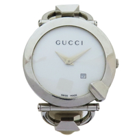 【二手名牌BRAND OFF】GUCCI 古馳 Chiodo 122 白色錶盤 不鏽鋼 石英腕錶