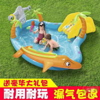 充氣游泳池 寶寶充氣海洋球池家用超大號戲水池嬰幼兒童游泳池加厚釣魚沙池-限時8折