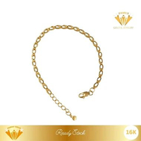 Gelang Emas Kadar 16K Model Rantai Oval Variasi Ukir Adjustable Family Gold 2.1gr