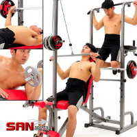 【SAN SPORTS】第五代室內單槓雙槓+拉桿舉重床 MC177-10105 重量訓練機.仰臥起坐板.健腹機