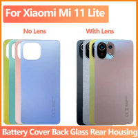NEW For Xiaomi Mi 11 Lite Battery Cover Back Glass Panel Rear Housing Door Case Replacement For Xiaomi Mi11 Lite Battery Cover