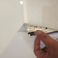 18pcs per lot Self Adhesive Acrylic Crystal Mirror Sticker Colored Mini Square Mirrors Mosaic Tiles 30x30CM