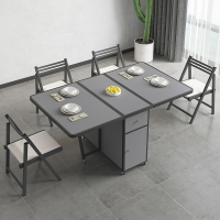 折疊餐桌椅組合戶型餐桌闆式餐伸縮飯桌