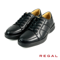 【REGAL】日本原廠鹿皮輕盈舒適綁帶休閒鞋 黑色(339W-BL)