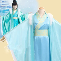 Qian Xuan Mu Rong Blue Han Dynasty Princess Costume Ancient Chinese Costume Exhibition Girls' Costume