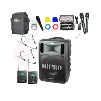 【MIPRO】MA-505 配2頭戴式無線麥克風(精華型 雙頻道手提式無線擴音機)
