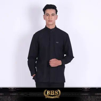 Baju Koko BHS Classic Motif Ammar Hitam L