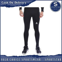 Legging Panjang Running Celana Baselayer Sport Gym & Outdoor HITAM GYMSHARK,SIZ E - XL