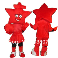 Red Star Soccer Ball Football Baby Mascot Costume Football Games Cartoon Mascotte Mascota Outfit Suit SW19 EMS Free Shipping