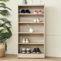 【H&amp;D 東稻家居】白橡木色5格鞋櫃-DIY自行組裝(五層櫃 櫃子 鞋櫃 櫃)