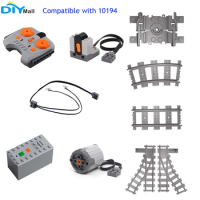 MOC Power Functions Compatible With legoed 10194 Train Set City Tracks XL Motor 8882 LED Line 8870 IR Remote Control 8879 8884