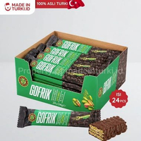 Kahve Dunyasi Gofrik Bitter 33gr Box 24 Pcs - Kahve Dunyasi Gofrik Wafer Cokelat Hitam Pistachio Box