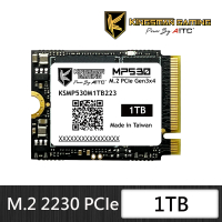 AITC 艾格 KINGSMAN MP530_1TB NVMe M.2 2230 PCIe Gen 3x4 SSD 固態硬碟(讀：3400M/寫：3000M)