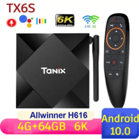 TX6S TV BOX Smart Android 10 Allwinner H616 4GB RAM 64GB ROM 6K 4K HD 2.4&amp;5G Dual Wifi BT 3D Media Player Set Top Box TVBOX