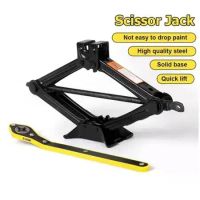 DIY Heavy Duty Car Scissor Jack Stabilizer with Handle Lift Scissors Jack ( 1.5 / 2 Ton) Garage Jac