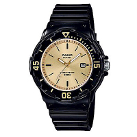 CASIO 簡約錶盤潛水風指針運動錶(LRW-200H-9E)香檳金x黑/32m / 考試錶